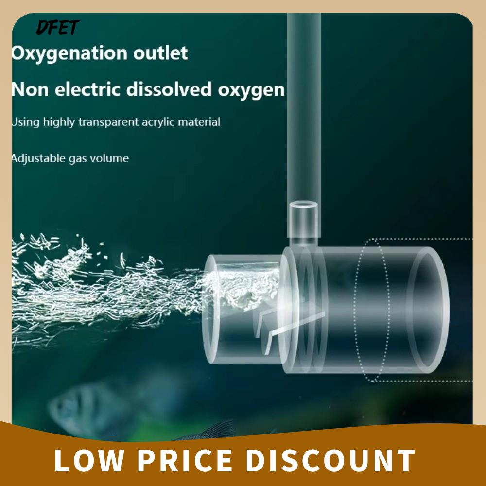 DFET Bơm oxy không điện Bộ lọc oxy cho bể cá Rõ ràng Phụ kiện bể cá Bộ lọc bơm nước bể cá Quà tặng Acrylic Bộ khuếch tán oxy hòa tan