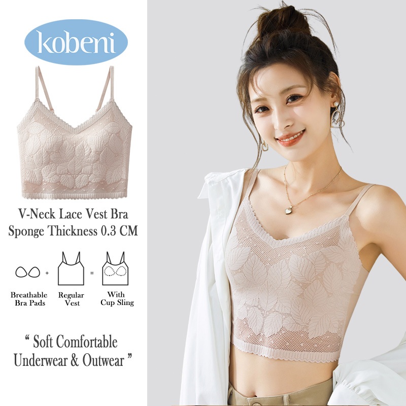 KOBENI Tanks & Camisoles Women'S Underwear Lace-Up Crop Top With Sponge Is Very Good Fabric, Comfortable To Wear ราคา 395 บาท*ส่งฟรี