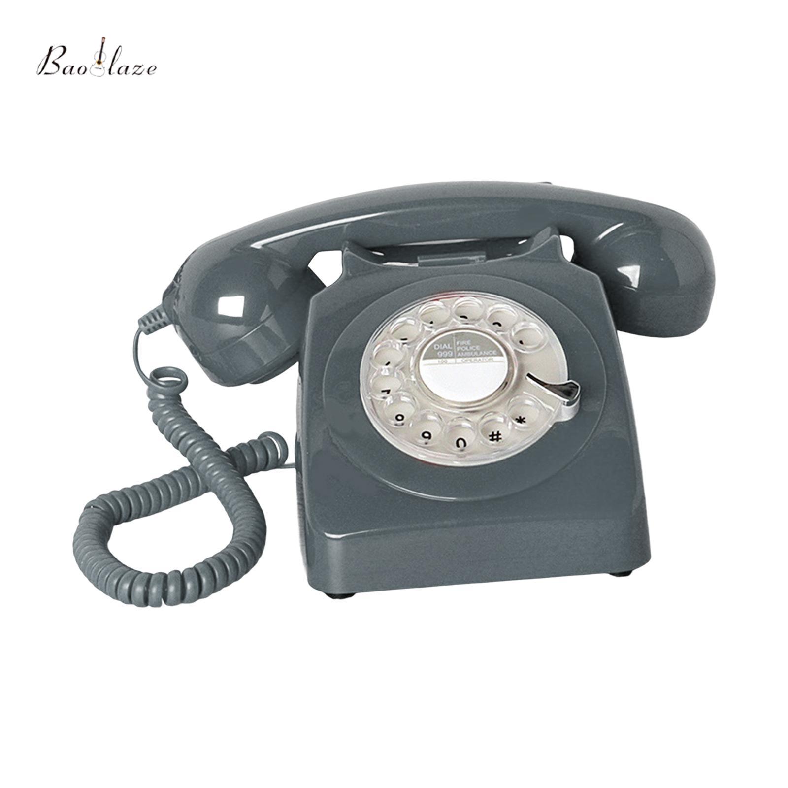 Baoblaze Vintage Rotary Dial Phone Retro Phone European Decorative with Metal Bell for Office Room Bar Decor ราคา 1,166 บาท*ส่งฟรี