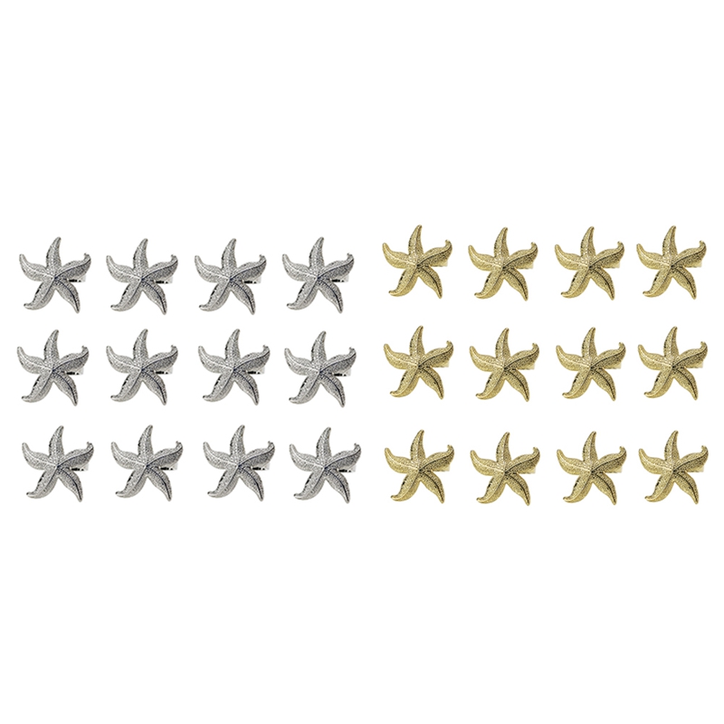 (BAPQ) Starfish Napkin Rings 12 Nautical Summer Wedding Party Beach Table Decor