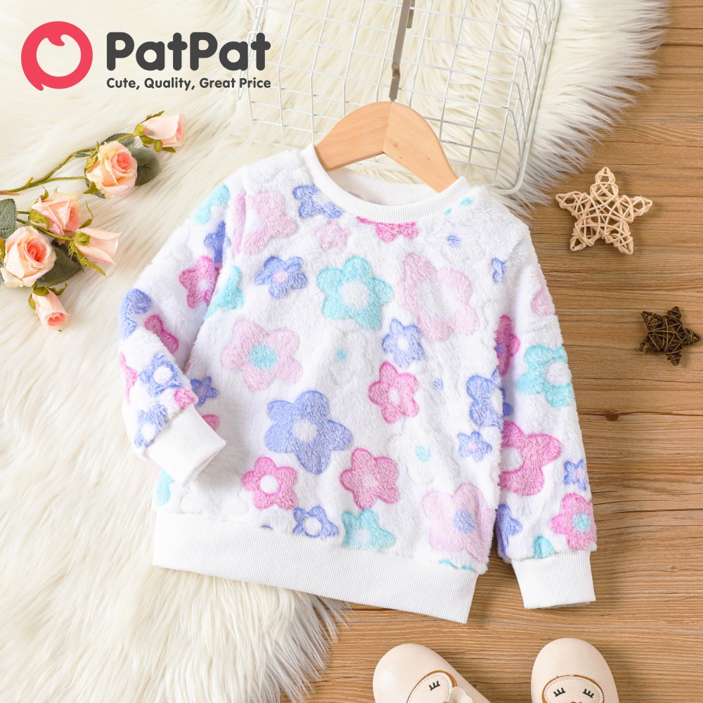 PatPat Toddler Girl Floral Sweatshirt Top
