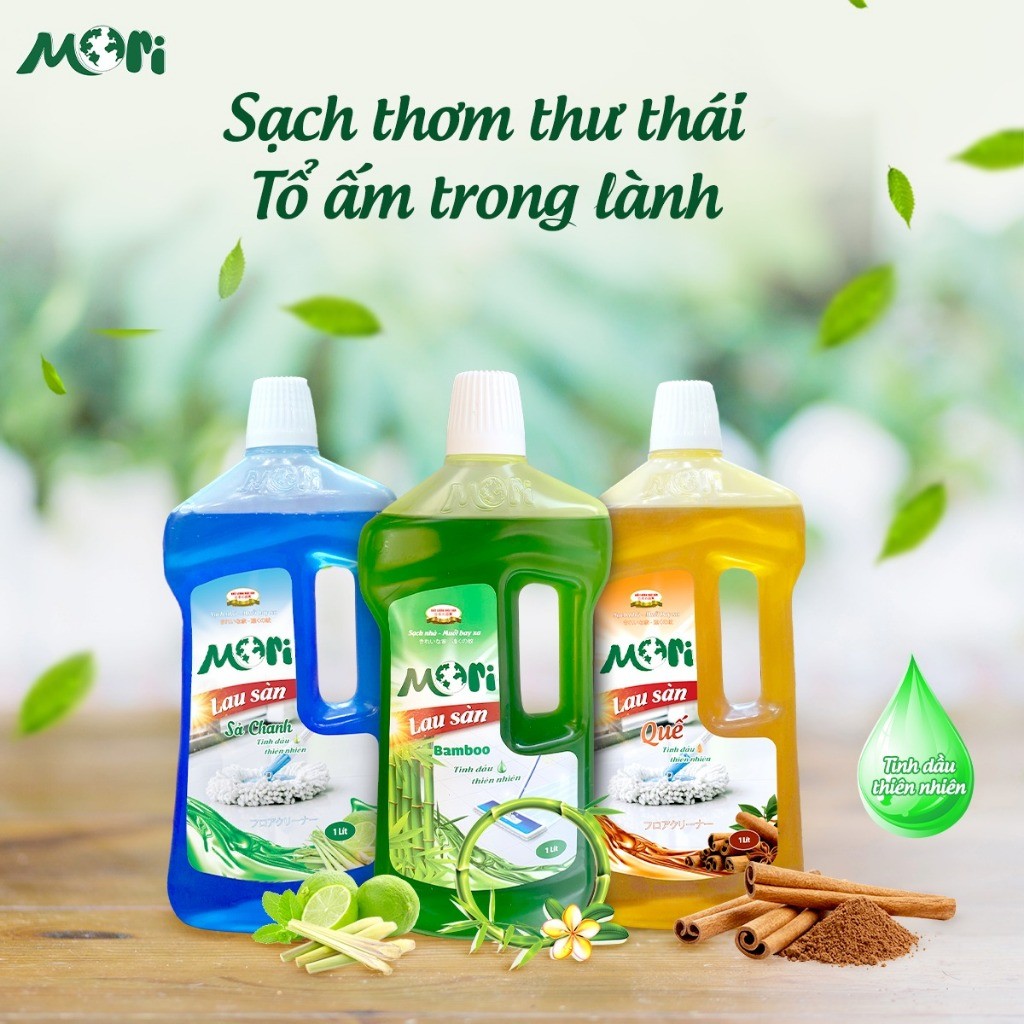 Nước lau sàn Mori 1L - Diệt khuẩn, khử mùi, xua đuổi côn trùng