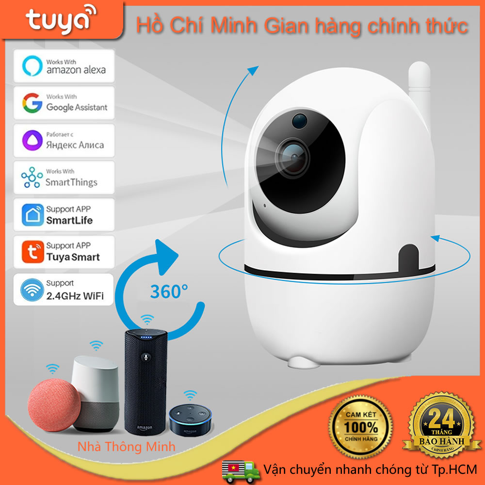Tuya Smart Life Camera IP wifi giám sát Tuya,1080P FHD,Báo động chống trọm, Tầm nhìn góc rộng 360 độ,Chia xẻ đòng thời