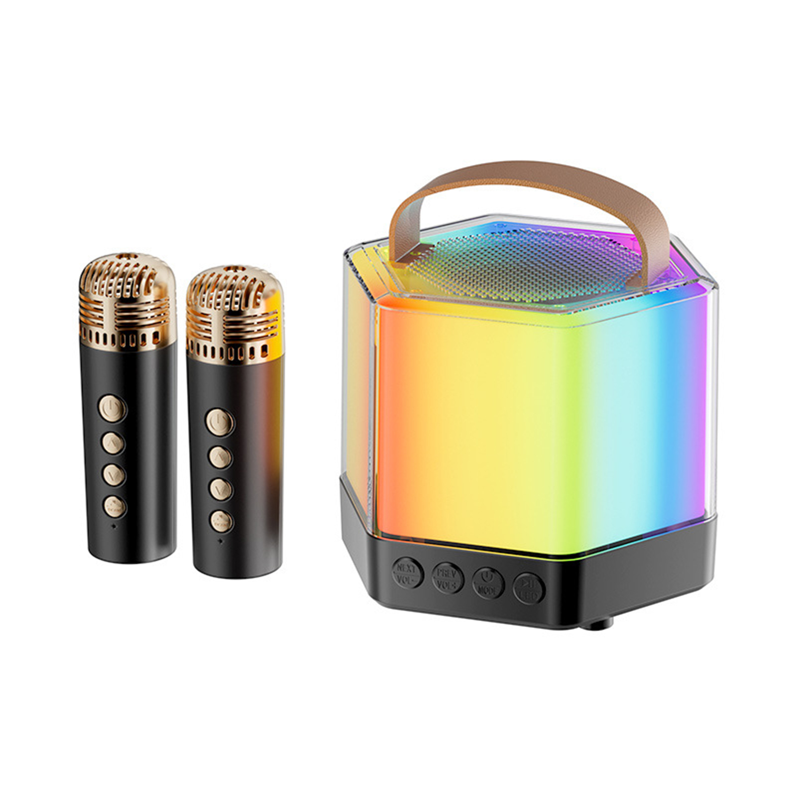 Micro kép karaoke thiết lập Mini karaoke Loa di động không dây máy Karaoke với đèn LED và micro Bluetooth có thể sạc lại Loa Mini thiết lập cho ca hát vui vẻ ở nhà hoặc các bên