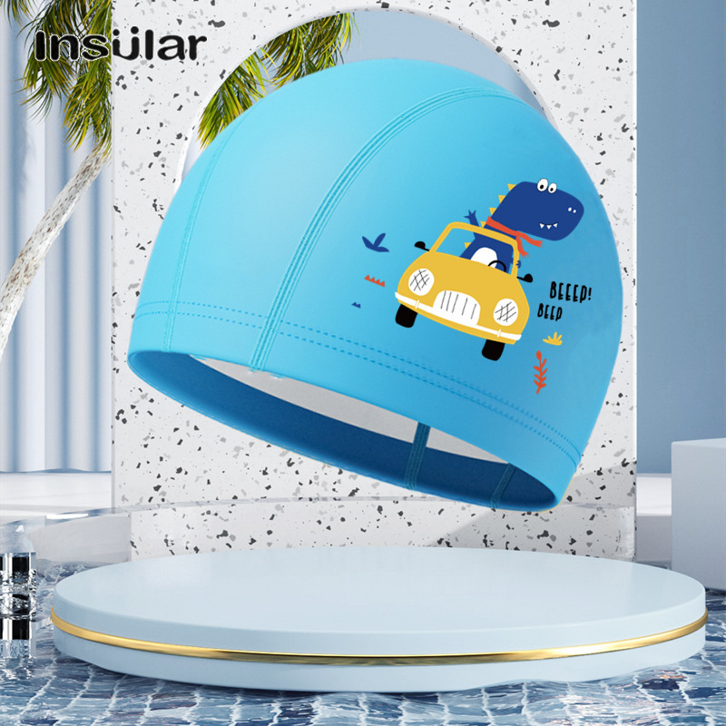 Insular Mới Pu Lớp Mũ Bơi Trẻ Em Nhỏ Và Vừa Của Phim Hoạt Hình Lỏng Lẻo Dễ Thương Mũ Bơi Trẻ Em Của Mũ Bơi Không Thấm Nước