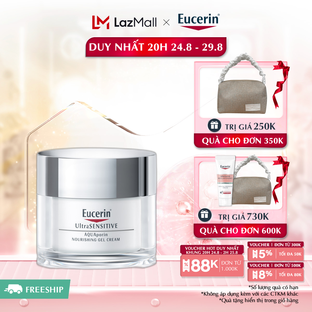 Kem dưỡng ẩm dịu nhẹ cho da thường đến da hỗn hợp Eucerin Aquaporin Active Cream 50ml