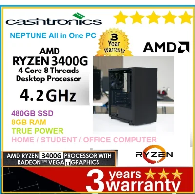 NEPTUNE AMD RYZEN 5 ALL IN ONE DESKTOP NEP002, Home/Student/Office Use, 8GB RAM, 1TB SSD, 3 Year Warranty, New Set, Free Keyboard and Mouse, Super Fast Desktop PC