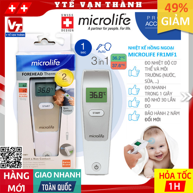 ✅ Nhiệt Kế Hồng Ngoại Microlife FR1MF1 | Đo thân nhiệt, nước, sữa, … -VT0017 - Y Tế Vạn Thành