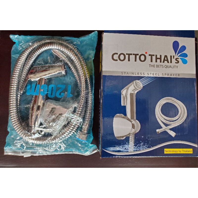 Bộ Xịt Vệ Sinh COTTO thá¡ Mạ Crom, Xịt Mạnh Chất Lượng Tốt - Tặng Kèm Băng Tan