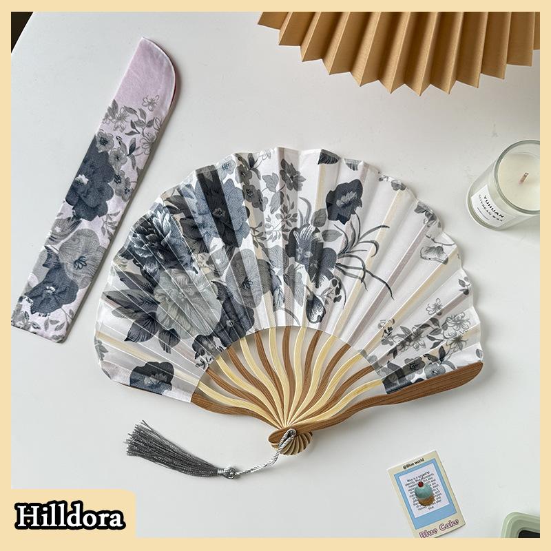 [Hilldora] Trung Quốc Nhật Bản phong cách quạt lụa gấp Quạt đám cưới fan hâm mộ nghệ thuật Quà Tặng khiêu vũ tay fan hâm mộ cổ điển tre gấp tay cầm hoa fan hâm mộ - 4