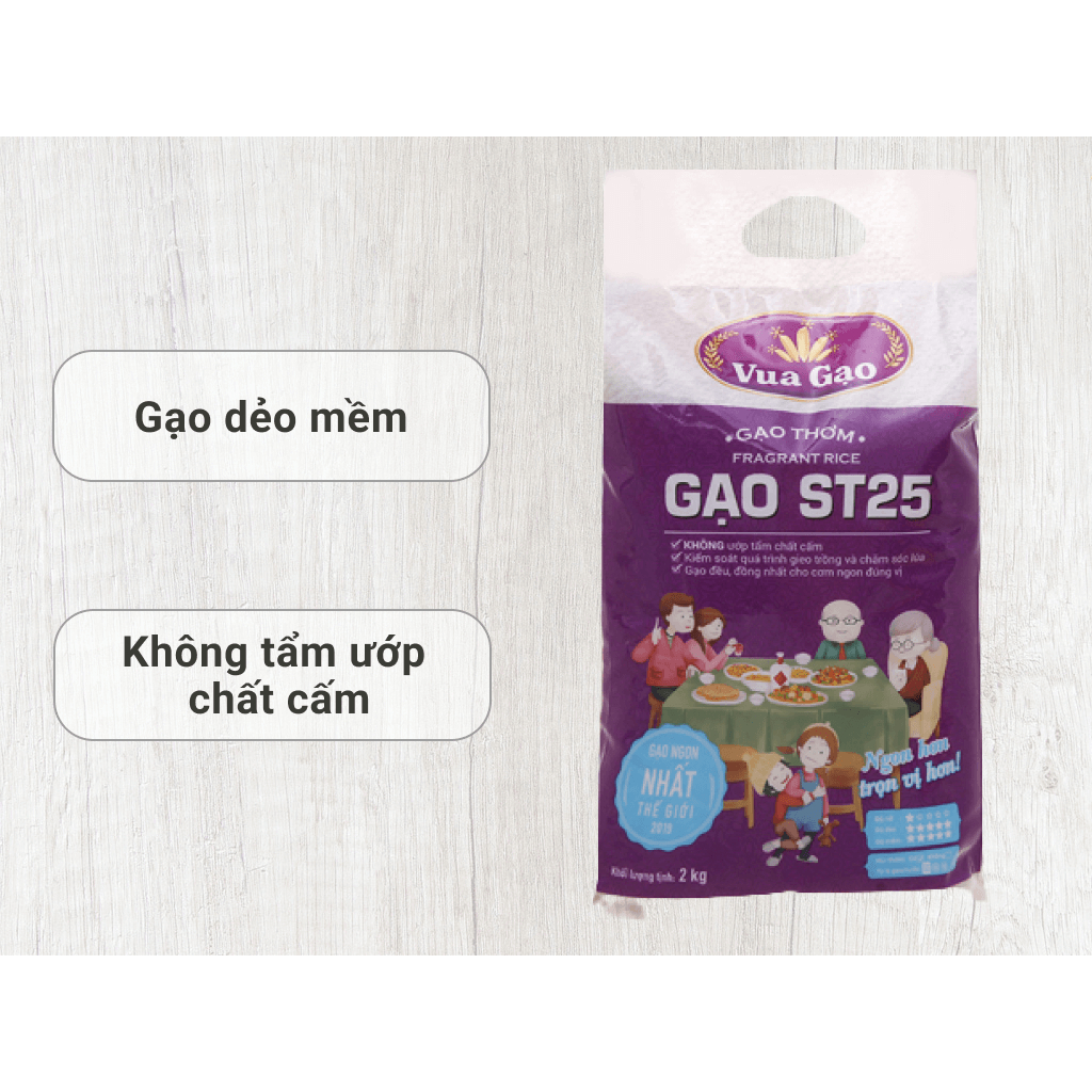 Gạo thơm ST25 Vua Gạo - Túi 5kg