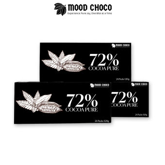 Socola đen đắng nguyên chất không đường 72% DARK CHOCOLATE 120gr MOOD CHOCO