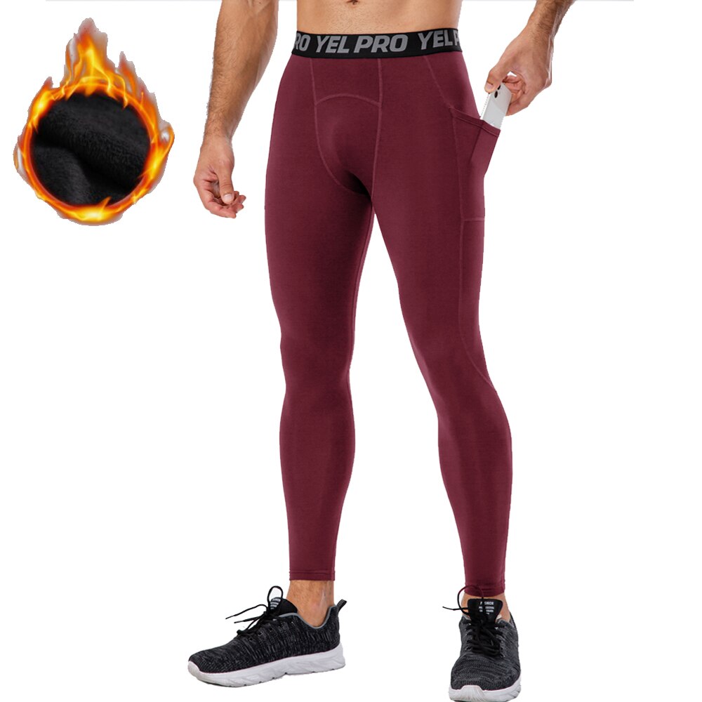 Sports Running Tights Men Winter Compression Pants Fitness Leggings Quick