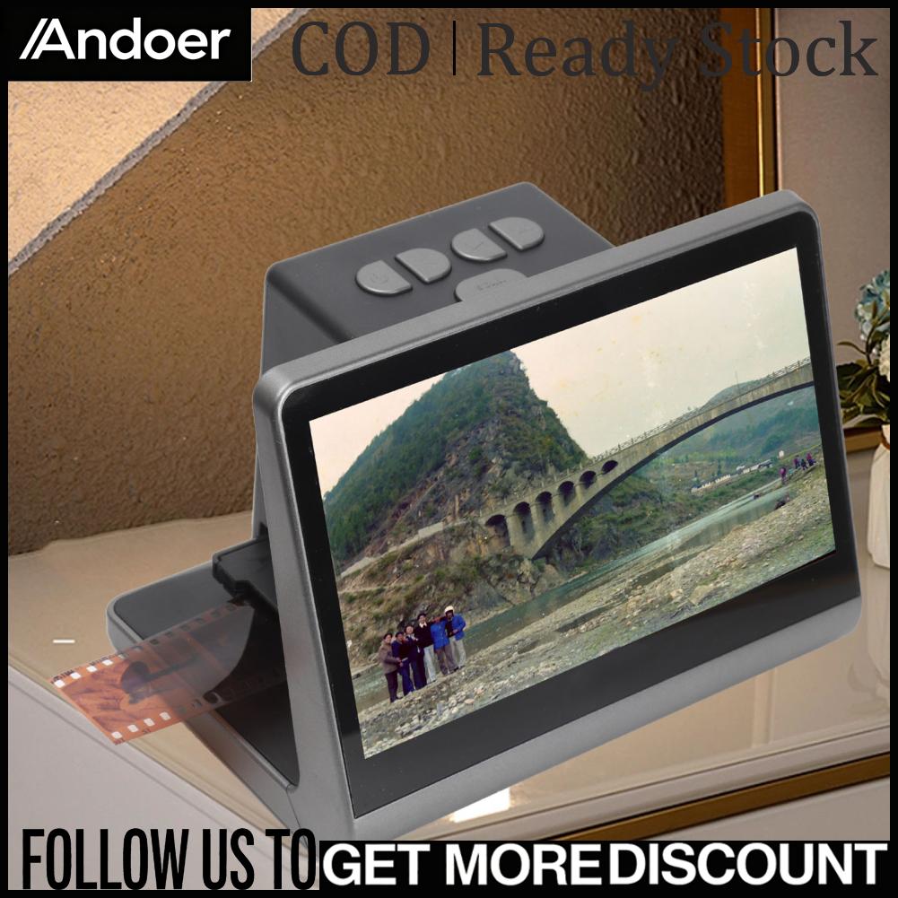 Andoer เครื่องสแกนฟิล์ม 16G JEPG สีขาวสมดุลอัตโนมัติ 22MP CMOS Sensor HD 7 นิ้วฟิล์มหน้าจอสไลด์เครื่องสแกนเนอร์ประเภท C สำหรับ 126KPK ราคา 6,161 บาท*ส่งฟรี