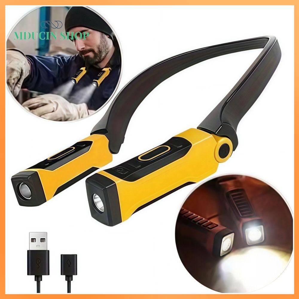 MDUCIN SHOP 2 chế độ Đèn LED cổ Nhẹ Có thể sạc lại Đèn pin đeo cổ Chất lượng cao Bền bỉ Đèn làm việc Dùng cho cắm trại, đọc sách, sửa chữa.