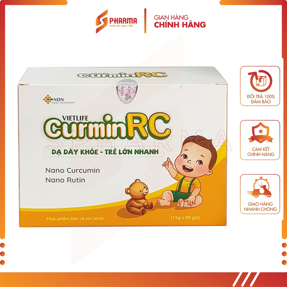 Vietlife Curmin RC 30 GÓI: Dạ dày khỏe - Trẻ lớn nhanh, Tăng cường tiêu hóa cho trẻ,hỗ trợ giảm nguy cơ viêm loét dạ dày