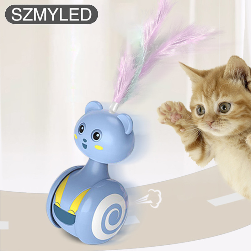 Automatic Cat Toys Interactive Funny Tumbler Design Scratch-resistance Bite-resistant Catching Ball Funny Cat Stick Pets Supplies