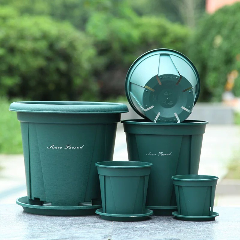 Spring Home กระถางปลูกต้นไม้ กระถางต้นไม้ พลาสติกเกรดดี ระบายน้ำได้ดี ป้องกันรากเน่า กระถางปลูกต้นไม้แคคตัส สวน ระเบียง ราคา 35 บาท*ส่งฟรี