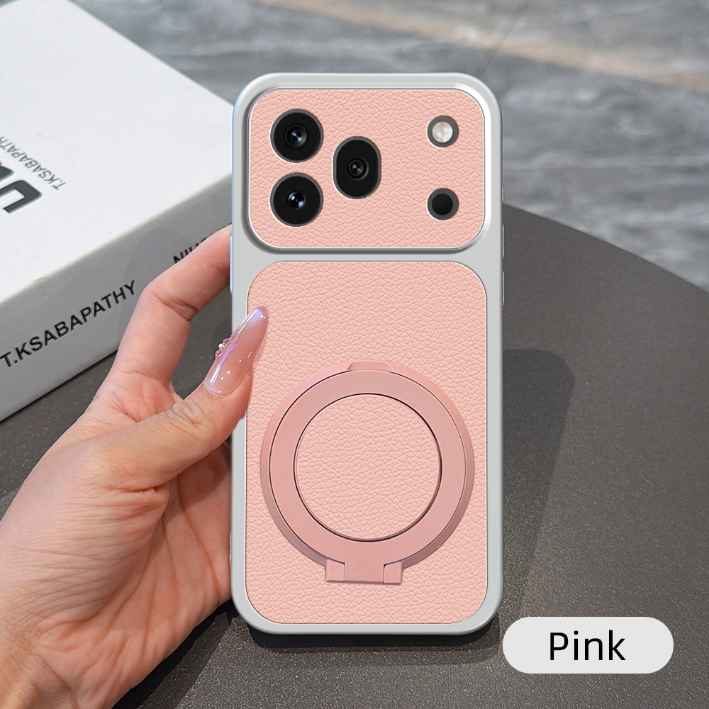 Magnetic Rotating Bracket Case For Honor 600 500 Pro Coque Candy PU Lambskin Camera Protection Soft Back Cover - Image 3