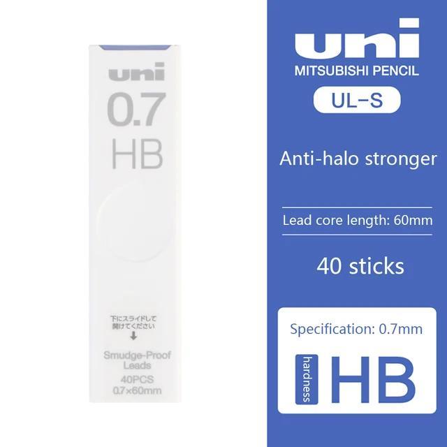 Japan Uni Mechanical Pencil Lead UL-S Antifouling and Dirt Proofing 0.5/0.3/0.7/0.9mm Substitute Thick Black Non Smudging 4B/HB/2B/2H