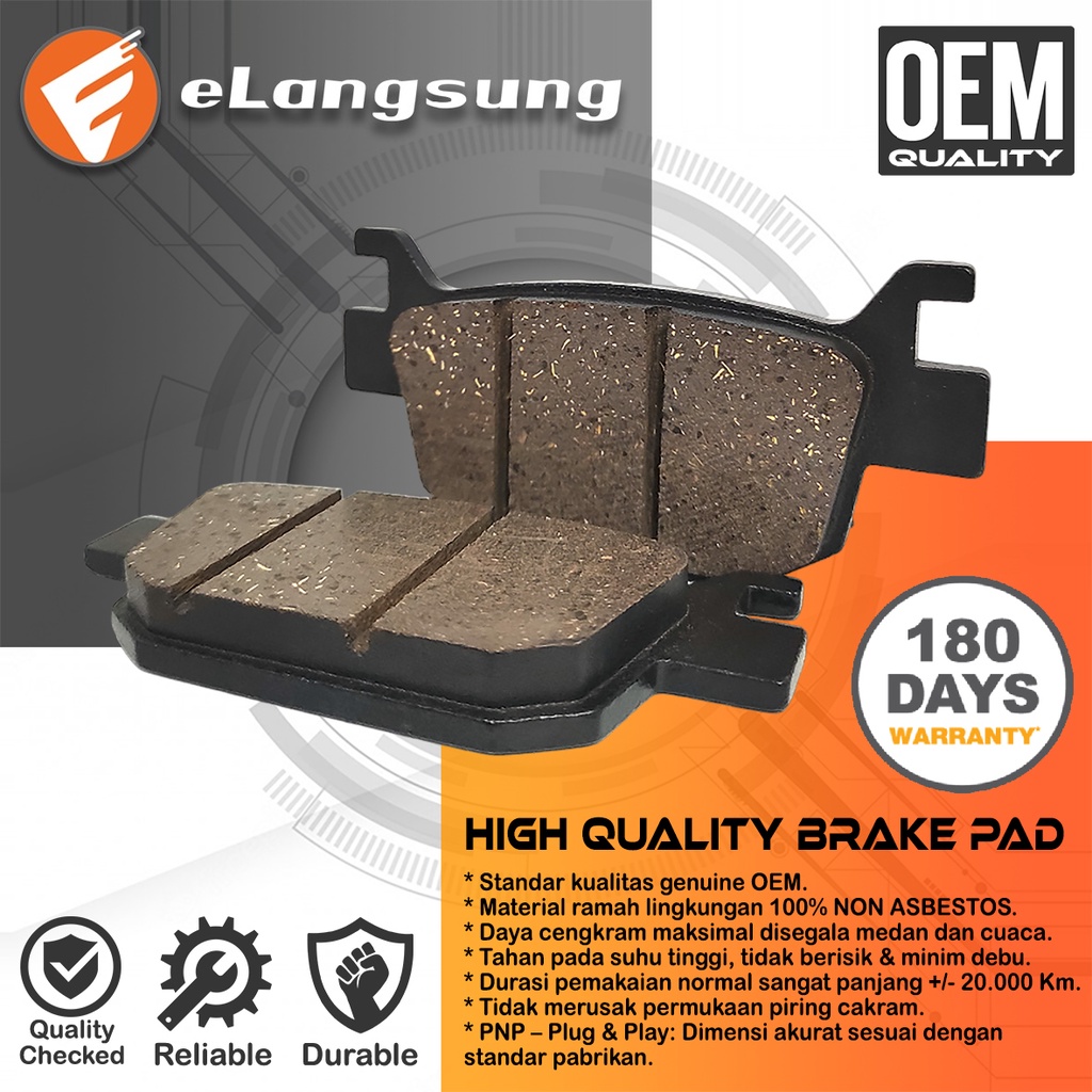 Kampas Rem Belakang PCX/ADV 150/160, Vario 160 ABS Bergaransi 180 Hari - eLangsung Harga 18,700 rupiah*Gratis Ongkir