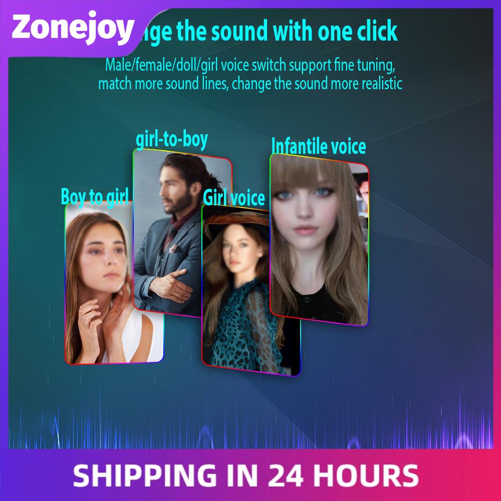 Zonejoy Bộ Thay Đổi Giọng Nói Mic Tích Hợp Thiết Bị Thay Đổi Giọng Nói Di Động Với 11 Hiệu Ứng Âm Thanh Màn Hình Màu Hiển Thị Phát Sóng Trực Tiếp Mini Micrô Kẹp Cầm Tay Máy Hiệu Ứng Âm Thanh Cho Điện Thoại Máy Tính Xách Tay Máy Tính