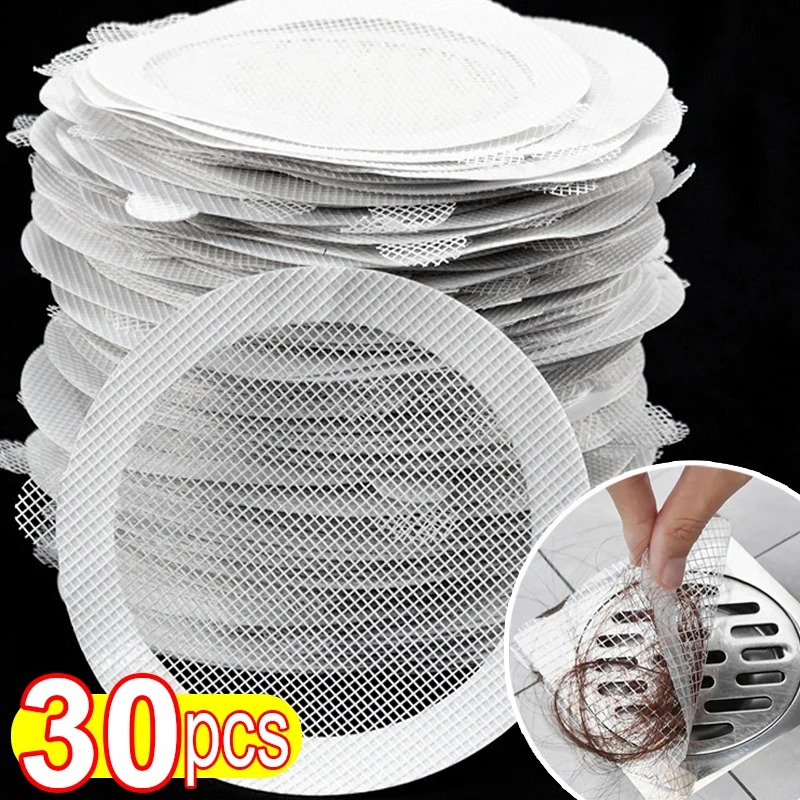 30 miếng dán thoát nước tự keo dính sàn miếng dán thoát nước sàn phòng tắm dùng một lần miếng dán chống Kính lọc chặn tóc thoát nước sàn