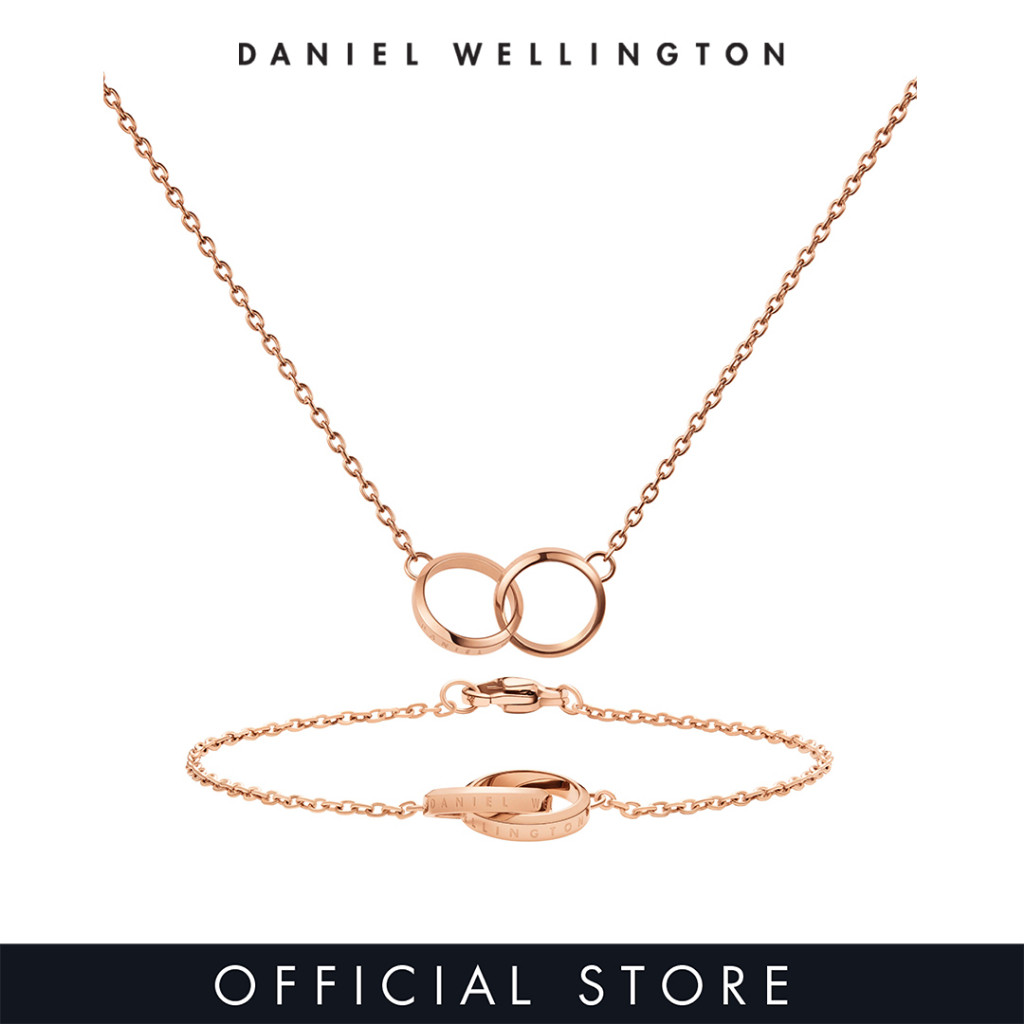 Daniel Wellington Gift Set - Elan Unity Necklace Rose gold  + Elan Unity Bracelet Rose gold 165mm - Jewelry + Jewelry Set for Female Gift for Women Birthday Annivesary