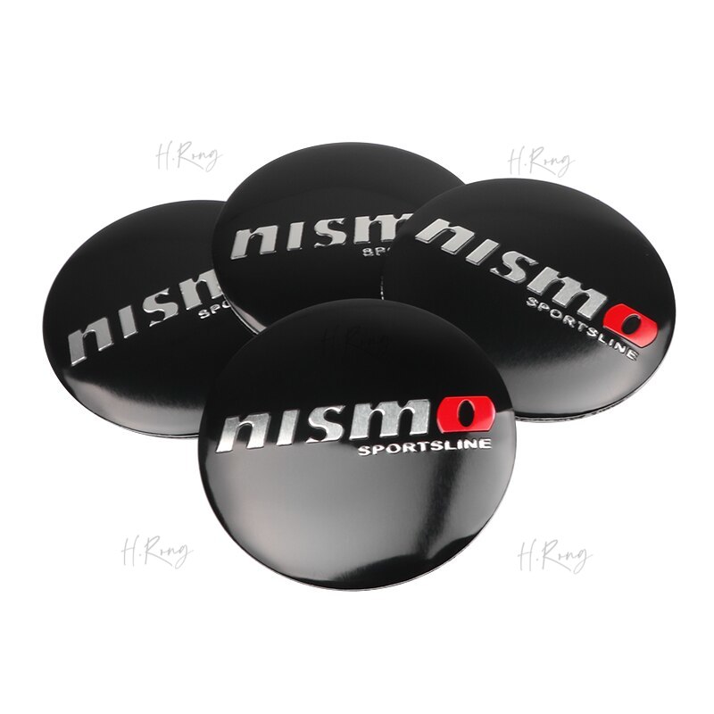 H.Rong 4pcs 56/60mm Logo Nismo nắp chính giữa bánh xe miếng biểu tượng hãng xe hơi Huy hiệu Nắp moay ơ bánh xe cho Nissan Juke Tiida Teana GTR GTR 350Z 370Z