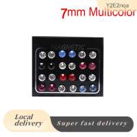 【Y2E2noa】 24Pcs Set Magnetic Non- Clip Round Rhinestone Stud Earrings Jewelry