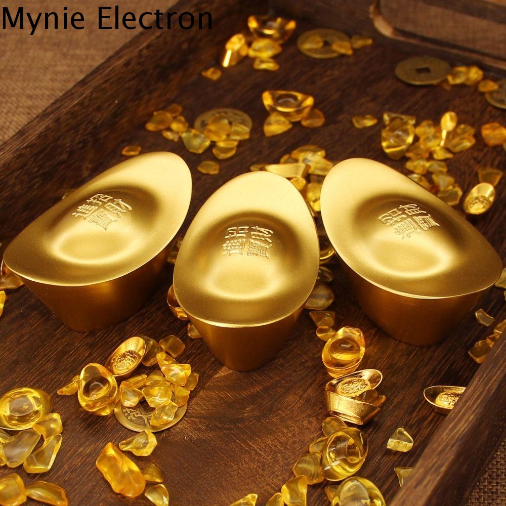 MYNIE Màu trơn Thỏi Vàng Hợp kim Đồng nguyên chất Đồ trang trí Bát kho báu Đồ thủ công Bát kho báu Vàng giả Phòng khách