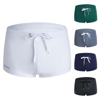Men Swimming Trunks U-shaped Swimming Trunks Men's Low-rise Solid Color Swim Shorts with Waist Tie Beach Sports Surf Trunks