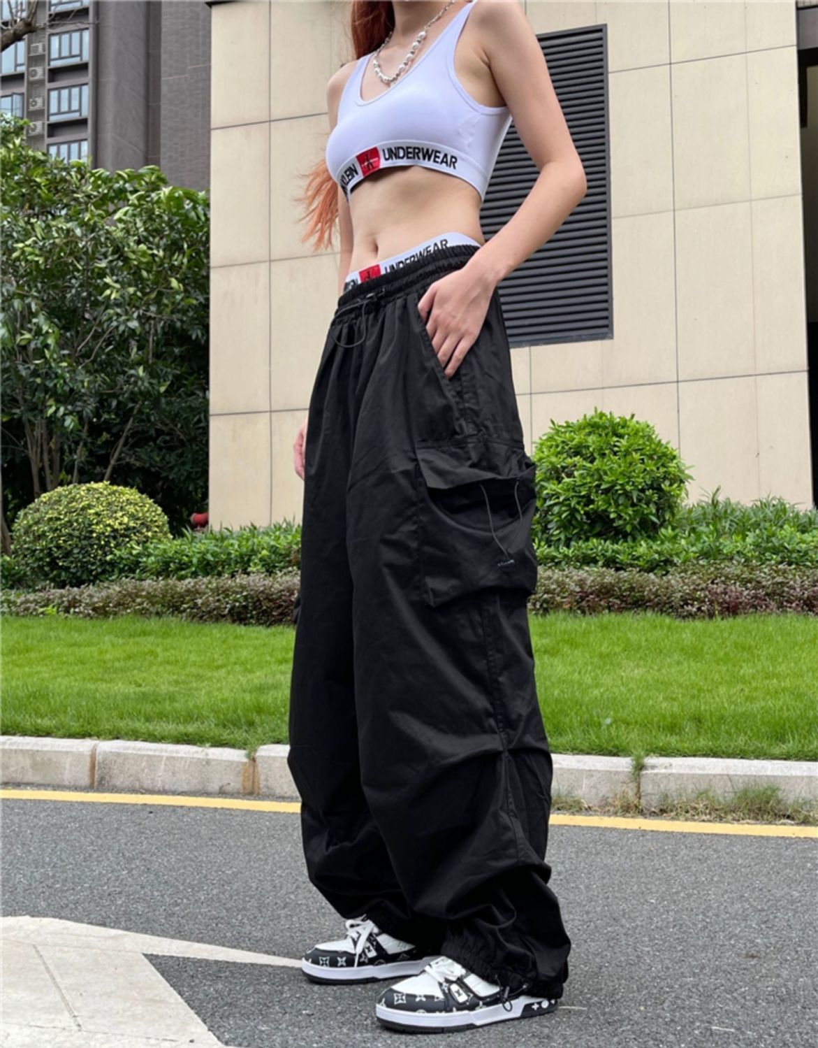 FashionSierra - Y2K High Waist Cargo Pants Womens Baggy Pants