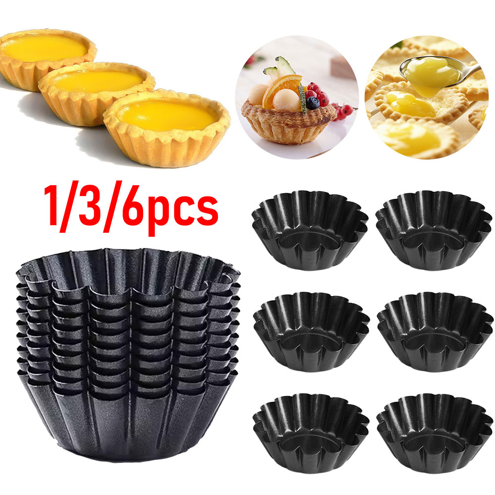1/3/6pcs tái sử dụng Mini Vòng không dính khuôn bánh tart tartlet khuôn bánh trứng muffin cupcake khuôn bánh dụng cụ làm bánh