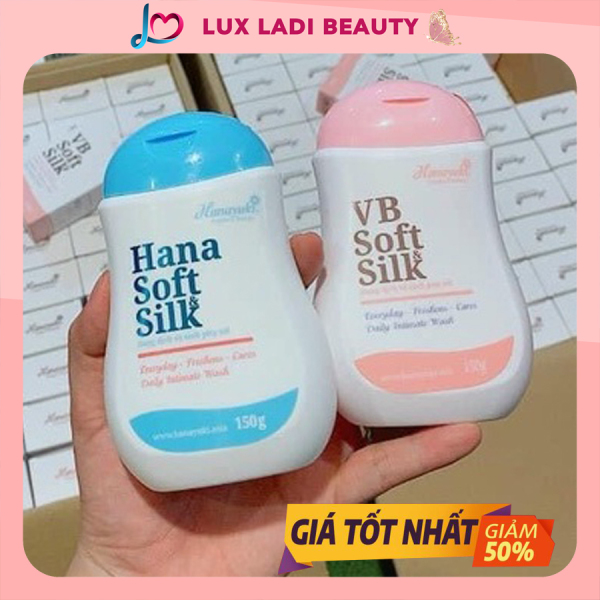 [3 Tặng 1] Dung dịch vệ sinh Hanayuki màu hồng VB Soft Silk, màu xanh Hana Soft Silk, chai 150g nhập khẩu
