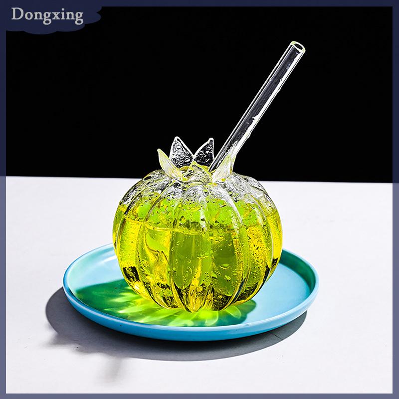 dongxing Sáng Tạo Lựu Hình Dạng Cocktail Bong Bóng Trà Thủy Tinh Trong Suốt Kính Uống Rượu Vang Cốc Nước Trái Cây Băng Cốc Cà Phê Kawaii Rơm