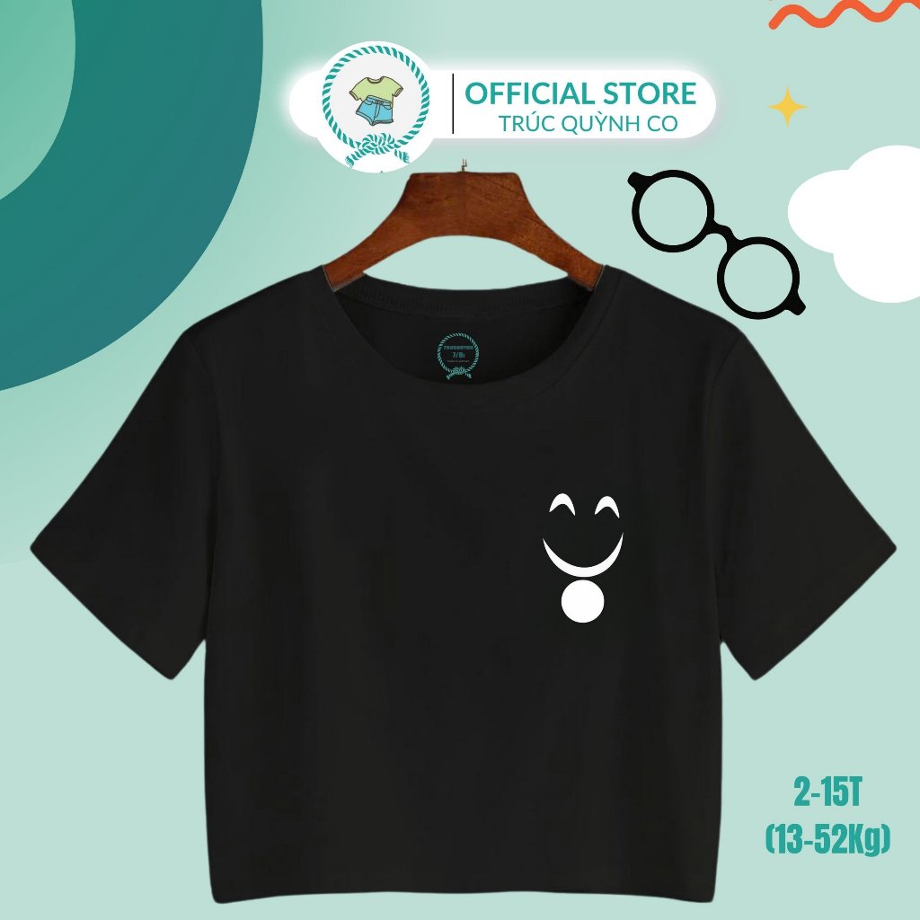 Áo croptop Mặt cười rạng rỡ- Áo croptop giá rẻ, Thời trang nữ Năng động 12kg đến 52kg - 2