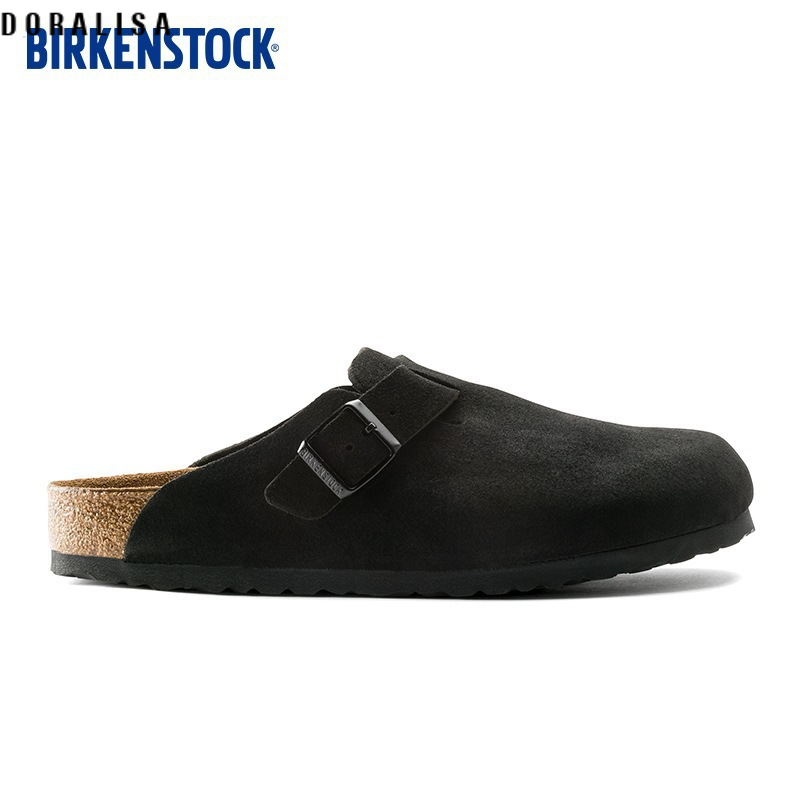 New Birkenstock half-slippers thick-soled Birkenstock toe-cap sandals for women to wear lazy genuine leather cork Birkenstock shoes for outer wear