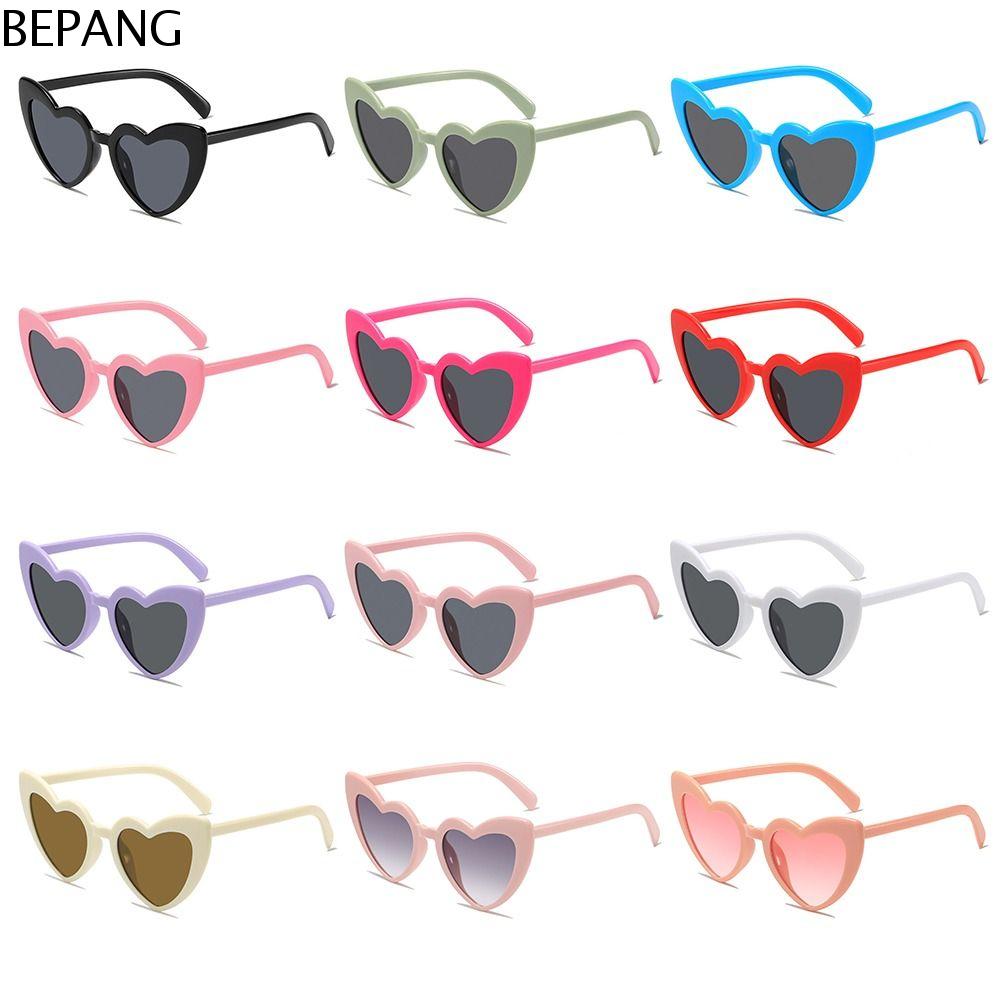BEPANG Cổ điển Kính râm hình trái tim Chống tia UV Hợp thời trang Kính mắt cho bữa tiệc, bóng và đạo cụ  ảnh Dễ thương Không đều Kính râm trái tim màu hồng Dành cho Nữ