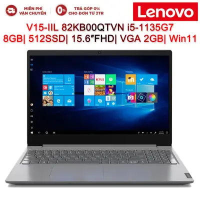 Laptop LENOVO V15-IIL 82KB00QTVN i5-1135G7| 8GB| 512SSD| 15.6″FHD| VGA 2GB| Win11