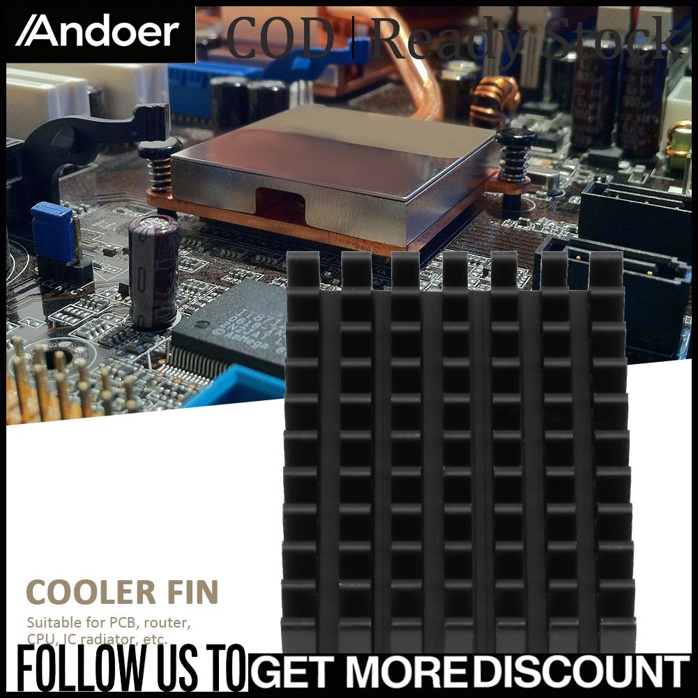 Andoer ERYUE อลูมิเนียมที่มีประสิทธิภาพ Cooling Fin สำหรับ CPU ชิปอิเล็กทรอนิกส์และเครื่องส่งสัญญาณ 5pcs สีดำฮีทซิงค์สำหรับเมนบอร์ดและส่วนประกอบอิเล็กทรอนิกส์ ราคา 120 บาท*ส่งฟรี