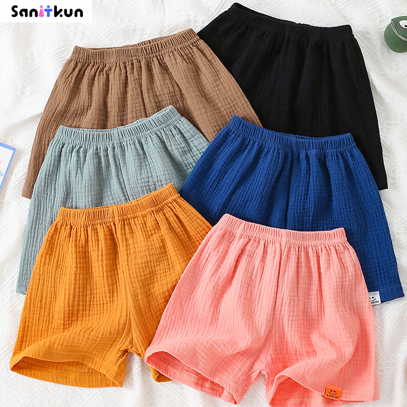 Children s shorts, candy colored cotton yarn loose casual sports shorts