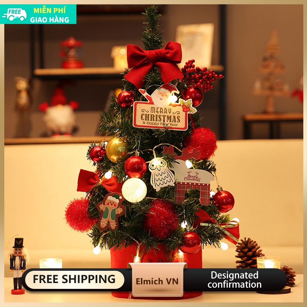 Cây thông noel mini đổ xô cây thông noel trắng gói christmas tree nhỏ mã hóa máy tính để bàn nhân tạo 60cm