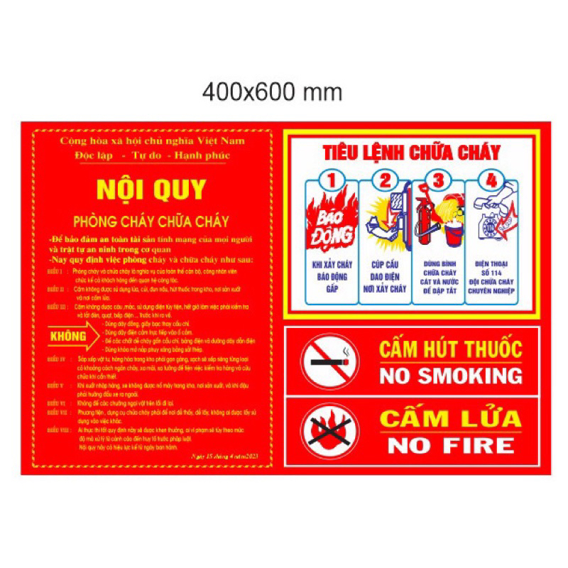 Biển nội qui tiêu lệnh tổng hợp