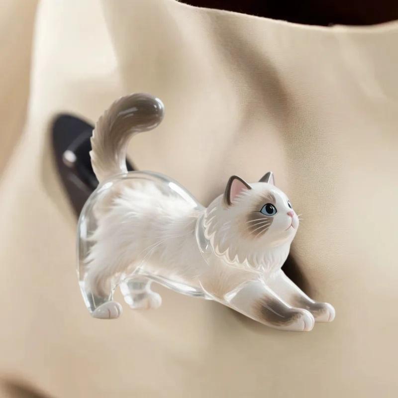 PICOK Phim Hoạt Hình Mèo Hình Dạng Con Chó Mèo Tóc Lưu Trữ Hộp Tóc Trong Suốt Chải Chuốt Pet Tóc Keychain DIY Handmade Keyring Mặt Dây Chuyền Ba Lô