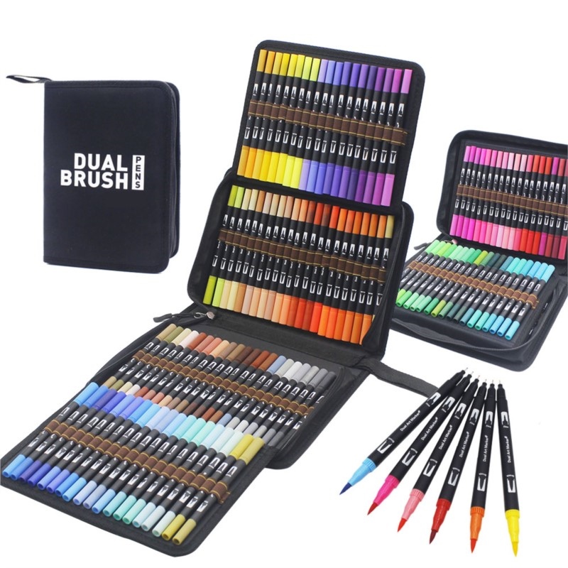 CC 12 24 36 120 Colors Ends Manga Art Brush Set Pencil Watercolor Markers