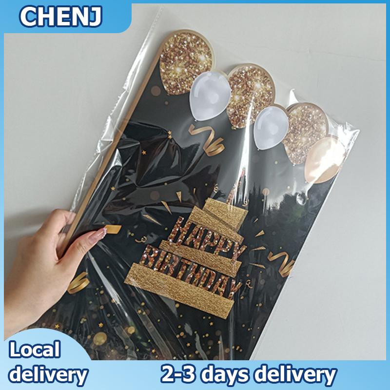 CHENJ New Happy Birthday Black Gold Giant Birthday Guestbook Message Commemorative Card