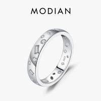 Modian hình học lấp lánh CZ Nhẫn 925 sterling Silver hợp thời trang Stackable CZ Nhẫn Vĩnh cửu đối với phụ nữ đồ trang sức tinh xảo Quà Tặng