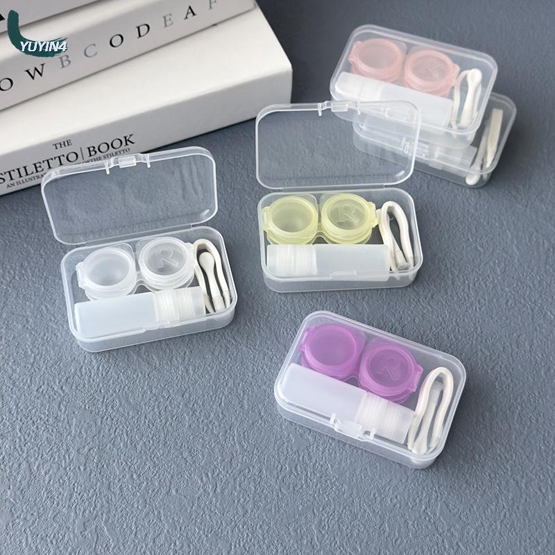 YUYIN4 Nhựa liên hệ với ống kính trường hợp đơn giản trong suốt xách tay Kính áp tròng mắt chủ hộp trường hợp với nhíp Remover Công cụ