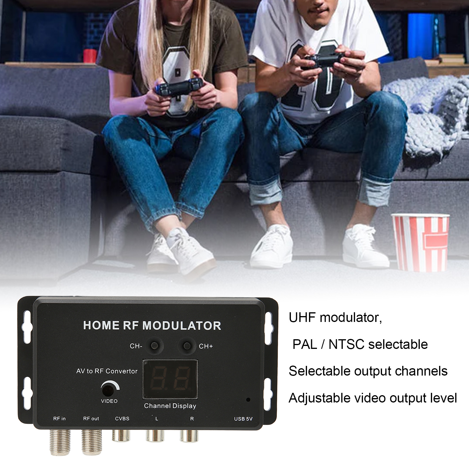 TV liên kết modulator Hỗ trợ PAL/NTSC AV để RF chuyển đổi cho Set-Top Box